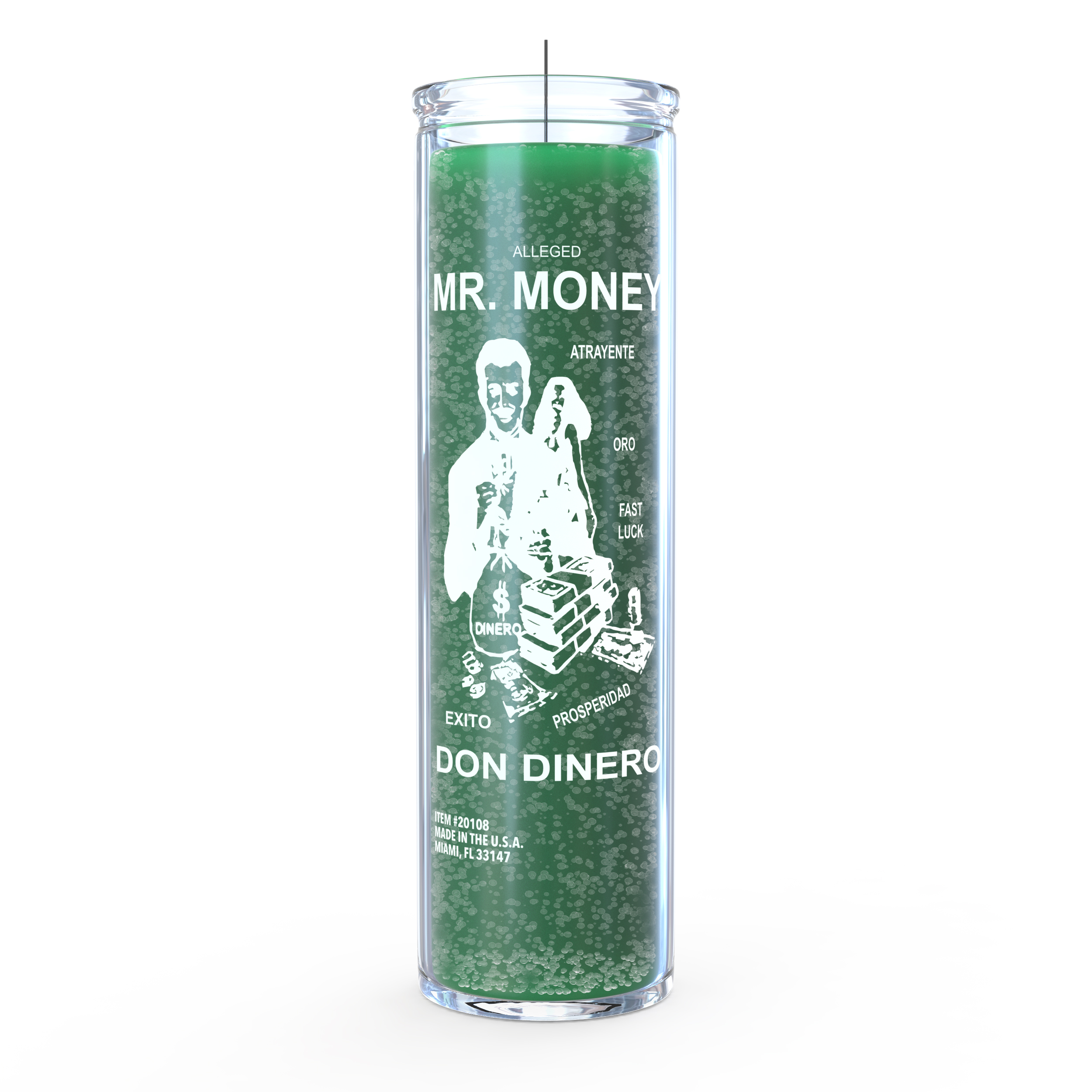 Mr. Money (Don Dinero) 7 Day Candle, Green