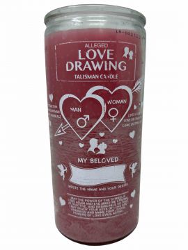 Love Drawing 14 Day Candle, Pink