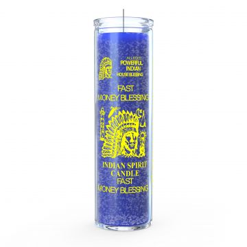 Fast Money Blessing 7 Day Candle, Blue