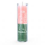 Job 7 Day Candle, Pink/Green