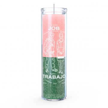 Job 7 Day Candle, Pink/Green