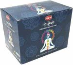 7 Chakras Backflow Incense Cones, Jumbo, HEM, Box/12