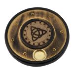 Wood Round Incense & Cone Holder - Triquetra, Pack/12