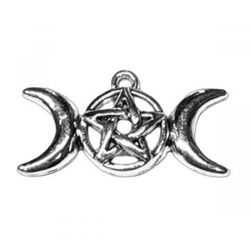 Triple Moon Pentacle Charm, Pack/12