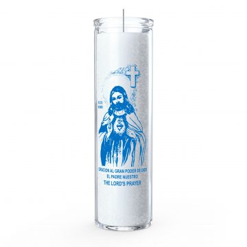 Lord's Prayer 7 Day Candle, White