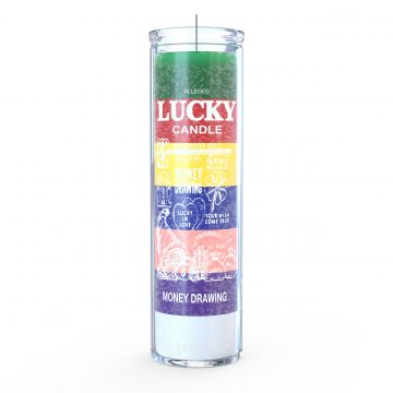 Money Drawing 7 Day Candle, 7 Color