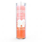 Aries Zodiac 7 Day Candle, Pink/Orange