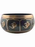 Black Om Tibetan Singing Bowl, Machined, 6"D