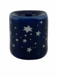 Blue Ceramic with Silver Stars Chime Candle Holder 1/2", Pack of 5