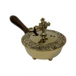 Brass Censer Burner with Wooden Handle - Cross,  8" L, 3.5" D, Each