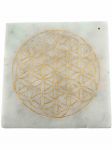 Soapstone Incense Plate Burner - Flower of Life, Set of 2