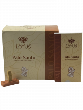 Golden Lotus - Palo Santo Smudge Incense Bricks, 15 Bricks per Box x 12 Boxes