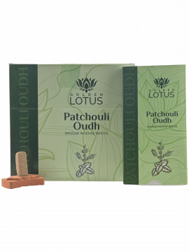 Golden Lotus - Patchouli Oudh Smudge Incense Bricks, 15 Bricks per Box x 12 Boxes