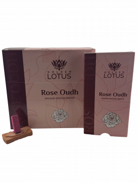 Golden Lotus - Rose Oudh Smudge Incense Bricks, 15 Bricks per Box x 12 Boxes