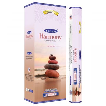Harmony Incense Sticks, Satya Hex Pack - 6 Boxes x 20 Sticks