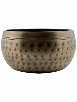 Matte Gold Singing Bowl, Hammered, 4"D