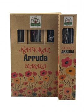 Natural Rue Smudge Incense Sticks, Namaste India - 30 Gram (12 Boxes of 8 Sticks)