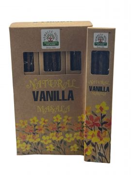 Natural Vanilla Smudge Incense Sticks, Namaste India - 30 Gram (12 Boxes of 8 Sticks)