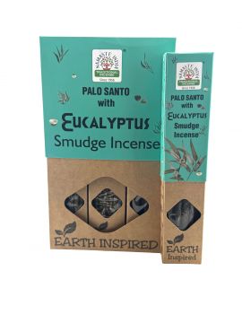 Palo Santo w/Eucalyptus Smudge Incense Sticks, Namaste India - 30 Gram (12 Boxes of Approx 8 Sticks)
