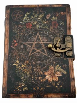 Leather Journal - Pentacle Floral 5x7