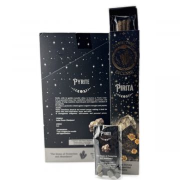 Crystal Magic Pyrite Incense Sticks With Crystals, 7 Sticks + 5 Crystals x 12 Boxes
