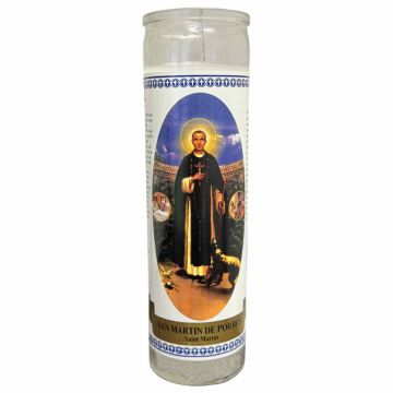 St. Martin De Porres Labeled 7 Day Candle, White