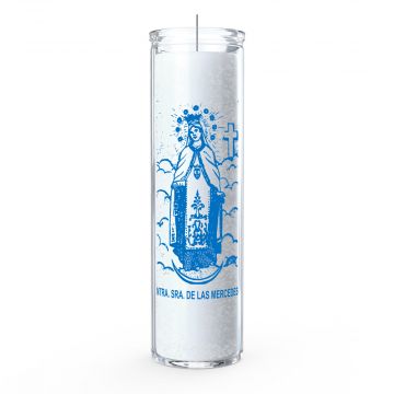 Our Lady of Mercy 7 Day Candle, White