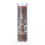 St. Francis of Assisi 7 Day Candle, Brown