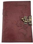 Leather Journal - World Map 5x7