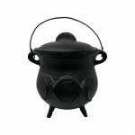 Cast Iron Cauldron w/Lid 8" Triple Moon