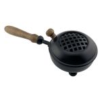 Iron Burner with Wood Handle, Black, 8" L, 3.5"D, Each
