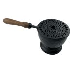 Iron Burner with Wood Handle, Black, 8"L, 3.5"D, Each