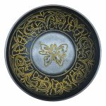 Butterfly Black Singing Bowl, Aluminum, 7"D