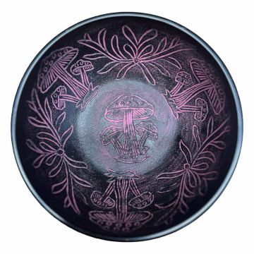 Mushroom Black Singing Bowl, Aluminum, 7"D