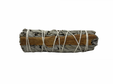 White Sage & Cinnamon Smudge Stick - Small 4" (6 Pack)