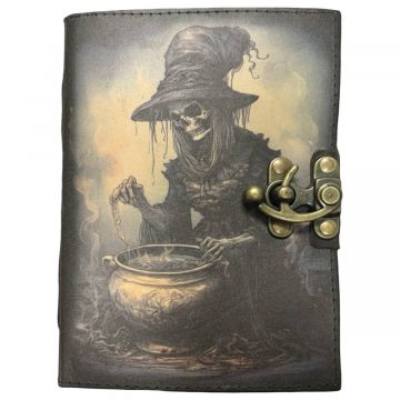 Leather Journal - Witch-Skeleton 5x7
