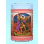 St. Michael Labeled 50 Hour Candle Red