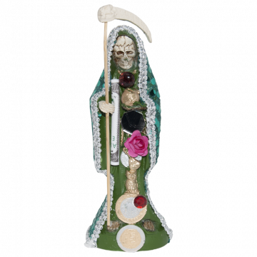 8" Santa Muerte Fixed Dressed, Green