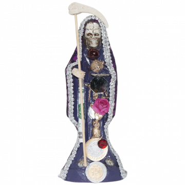 8" Santa Muerte Fixed Dressed, Purple