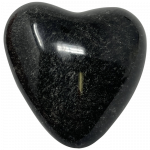 Obsidian Polished Heart Stone 1-1/2" x 1-1/2", Silver Sheen, Each