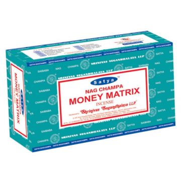 Money Matrix Incense Sticks 15 Gram, Satya  (12 Boxes of 15 Sticks = 180 Sticks)