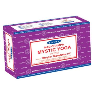Mystic Yoga Incense Sticks 15 Gram, Satya  (12 Boxes of 15 Sticks = 180 Sticks)