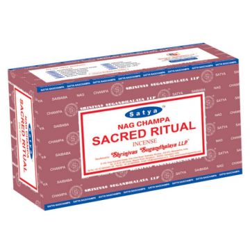 Sacred Ritual Incense Sticks 15 Gram, Satya  (12 Boxes of 15 Sticks = 180 Sticks)