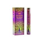 Sandal Queen Incense Sticks, HEM Hex Pack - 6 Boxes x 20 Sticks