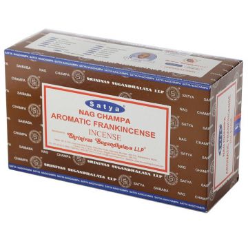 Aromatic Frankincense Incense Sticks 15 Gram, Satya  (12 Boxes of 15 Sticks = 180 Sticks)