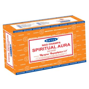 Spiritual Aura Incense Sticks 15 Gram, Satya  (12 Boxes of 15 Sticks = 180 Sticks)