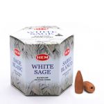White Sage Backflow Incense Cones, HEM, Box/12