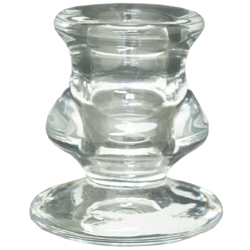 Cadet Taper Holder 3/4" x 2.5", Clear Glass