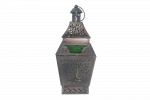 Candle Lantern - Celtic Tree, Brown Antique with Green Windows 4.75" x 11", (MP-2023) Each