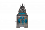 Candle Lantern - Dream Catcher, Black Antique with Blue Windows 4.5" x 11", (MP-2013) Each